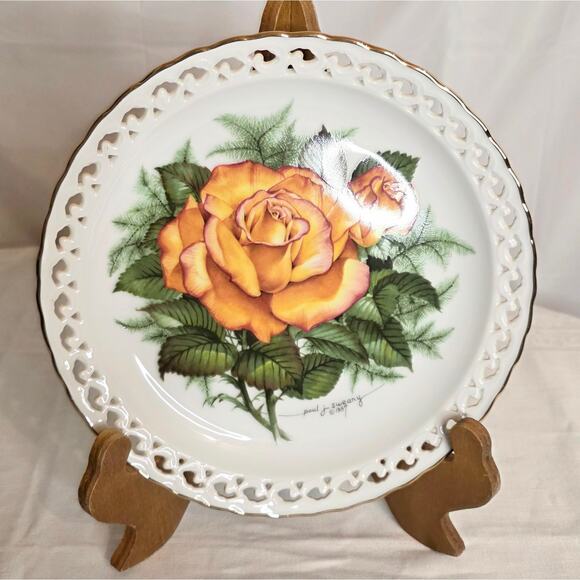 Hamilton Collection Plate (Peace Rose) by Paul J Sweany 1988 Plate 1492B - Picture 1 of 4